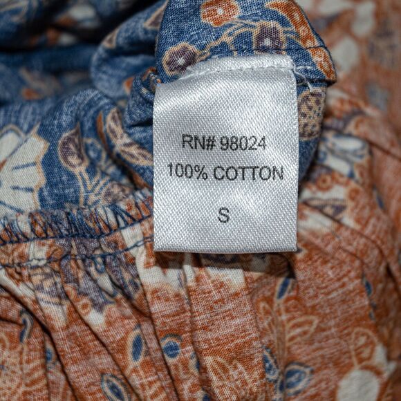 House of Harlow 1960 Small BOHO Lace up Blouse Nastassia Blue - Picture 6 of 7